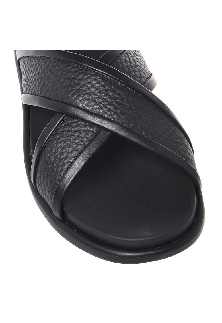 Sandale uni de piele, Negru