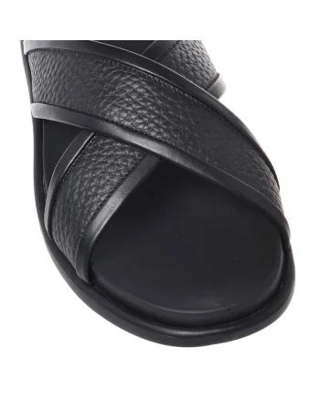 Sandale uni de piele, Negru