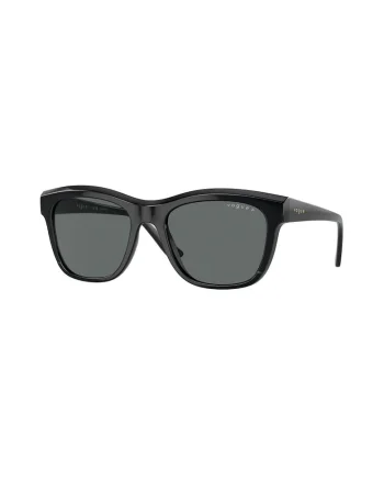 Ochelari de soare dreptunghiulari cu logo discret, Negru