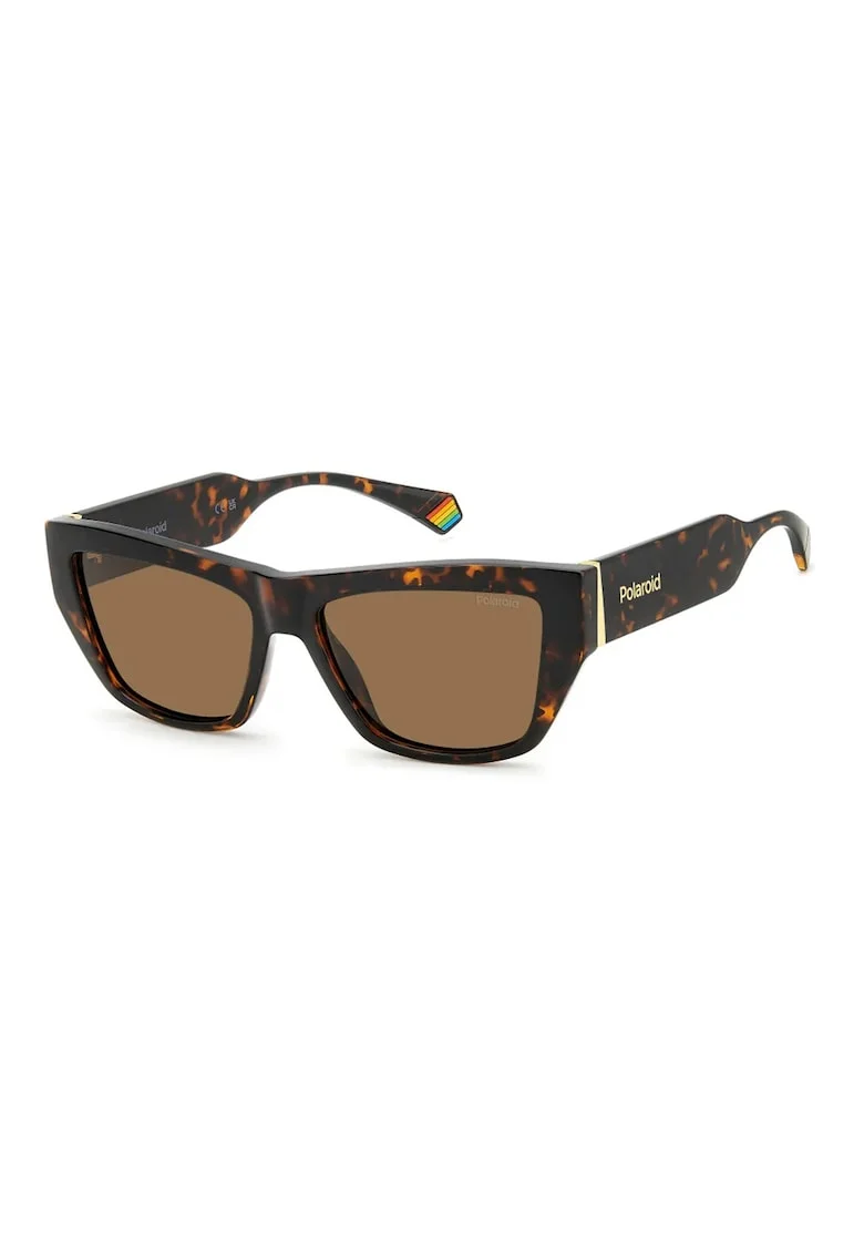 Ochelari de soare, cat-eye cu lentile polarizate, Maro inchis/Maro deschis