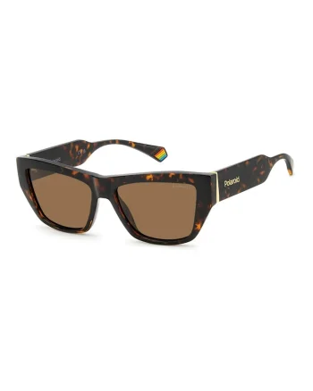 Ochelari de soare, cat-eye cu lentile polarizate, Maro inchis/Maro deschis