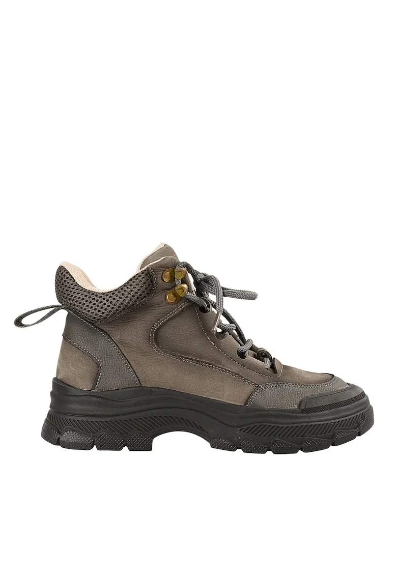 Ghete casual  8110 gri din piele naturala pentru dama, Gri