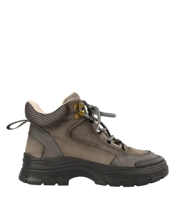 Ghete casual  8110 gri din piele naturala pentru dama, Gri