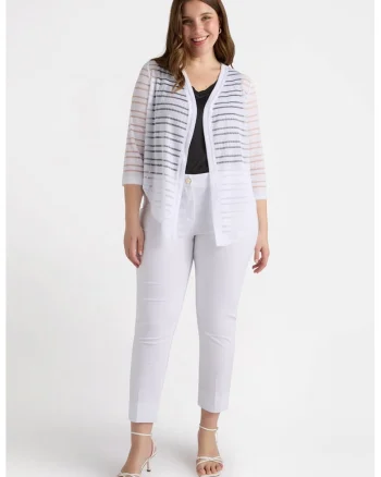 Cardigan fara inchidere, Alb optic