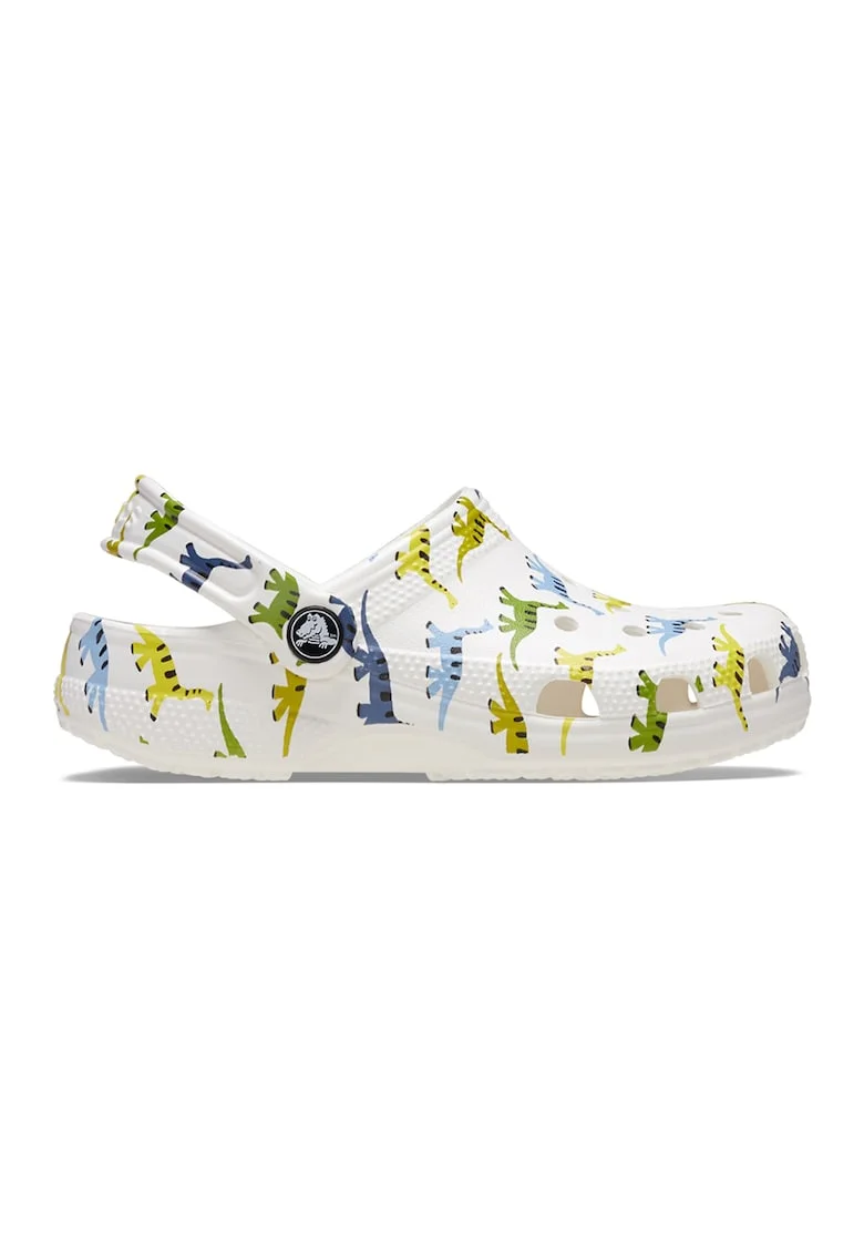Saboti slingback Classic Character, Alb/Verde/Albastru