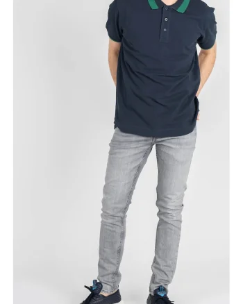 Tricou polo cu detalii contrastante,