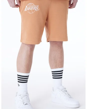 Pantaloni scurti cu logo brodat, Alb/Portocaliu persan