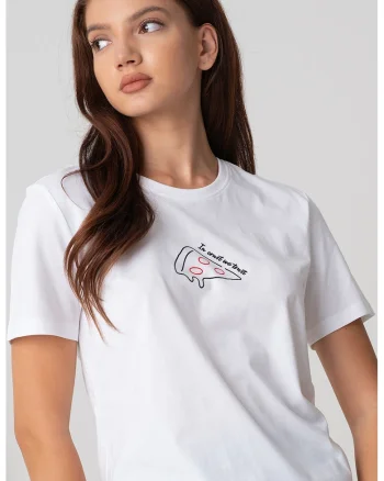 Tricou din bumbac cu imprimeu grafic, Albastru glaciar