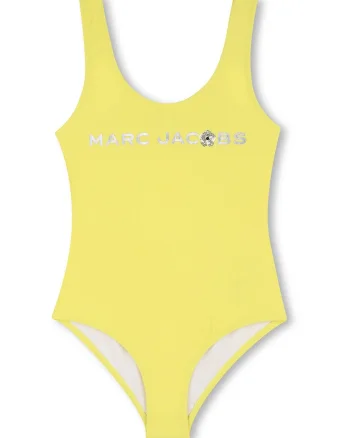 Costum de baie intreg cu decupaj pe partea din spate, Galben
