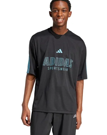 Tricou cu logo, Albastru pastel/Negru stins