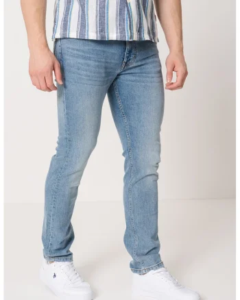 Blugi slim fit Orlando, Albastru deschis melange