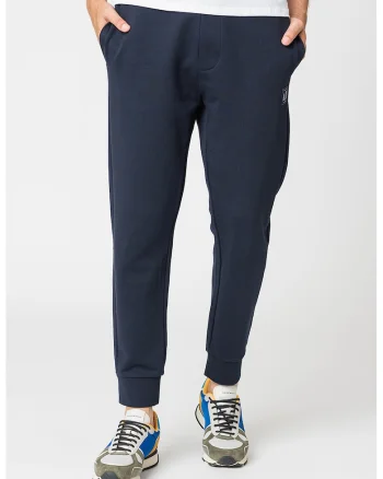Pantaloni sport de bumbac cu snur, Bleumarin