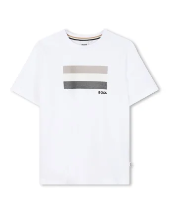 Tricou de bumbac cu imprimeu, Alb