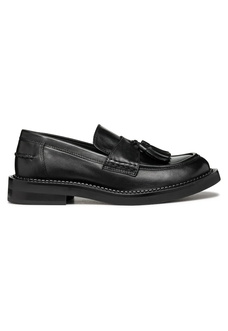 Mocasini dama,  piele naturala, negru,