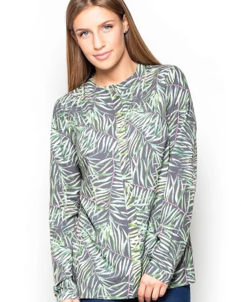 Camasa dama  multicolor, tesatura neteda, croiala lejera, inchidere cu capse