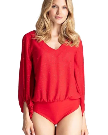 Bluza dama 5902,  Poliester, Rosu,