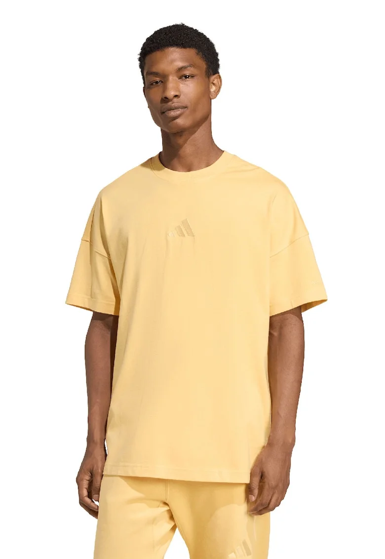 Tricou lejer cu decolteu la baza gatului All Szn, Galben deschis
