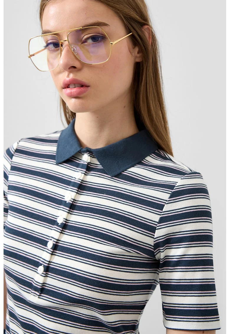 Tricou polo cu dungi