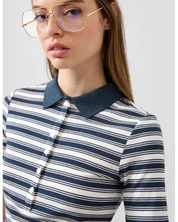 Tricou polo cu dungi