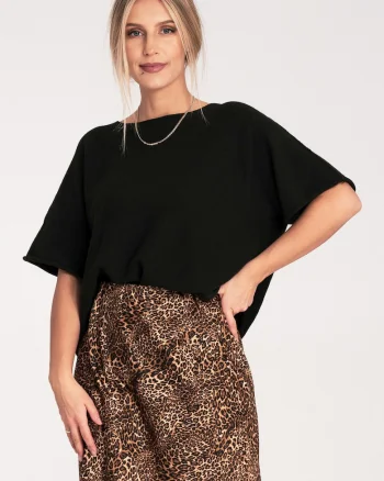 Pulover dama,  negru, largi, fabricat din material de calitate,