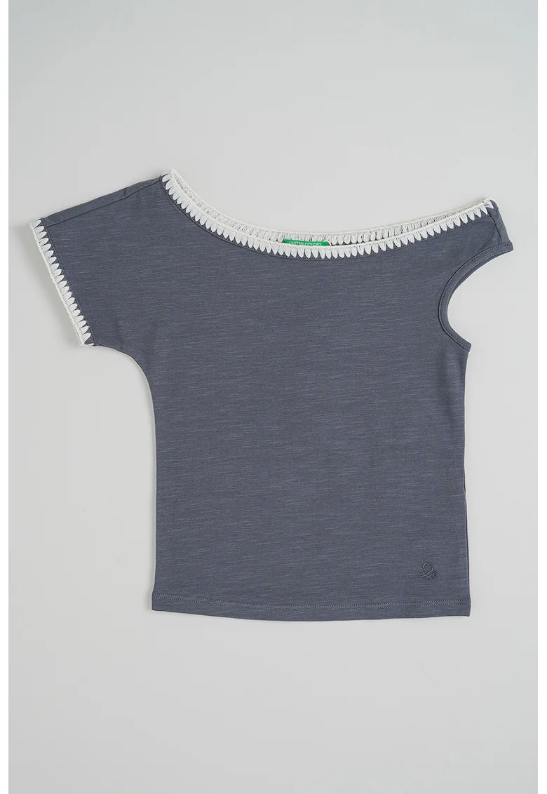Tricou slim-fit cu decolteu rotund, Gri