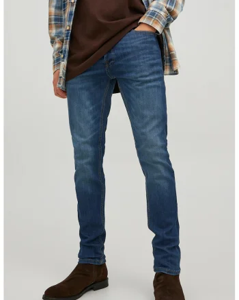 Blugi slim fit cu nasturi Glenn Original AM 117, Albastru inchis