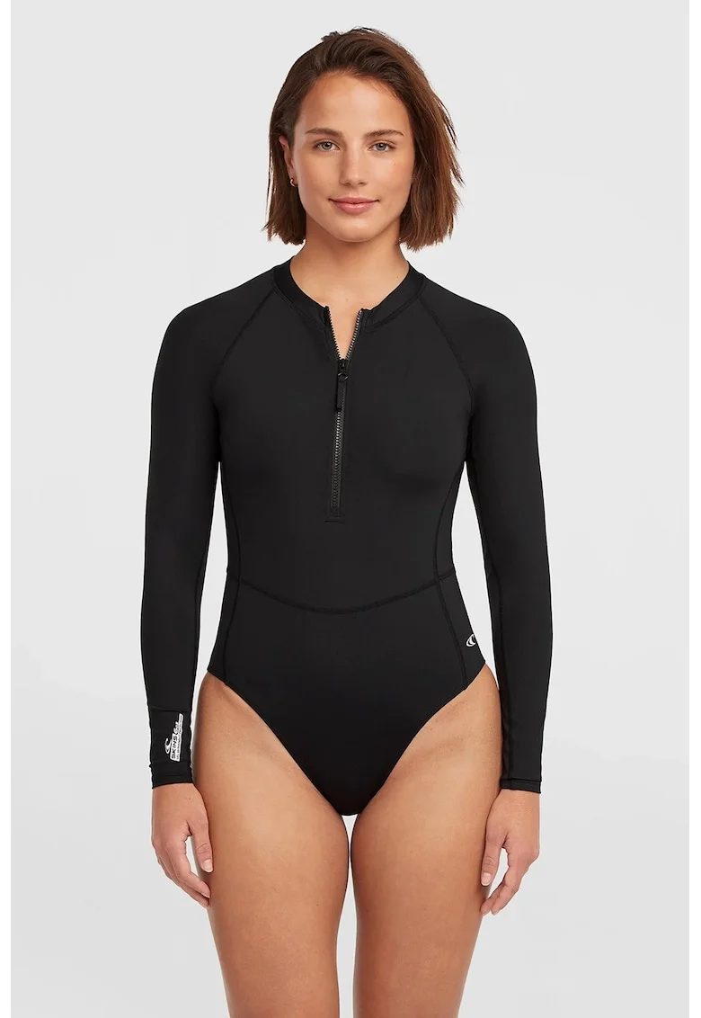 Costum de scafandru cu fenta scurta cu fermoar, Negru