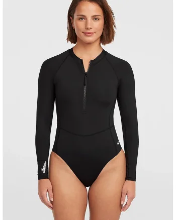 Costum de scafandru cu fenta scurta cu fermoar, Negru