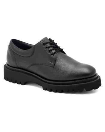 Pantofi dama,  piele naturala, negru, platforma integrata, stil casual,