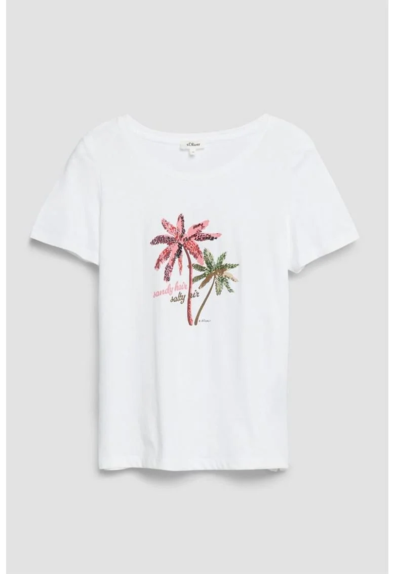 Tricou de bumbac cu margele
