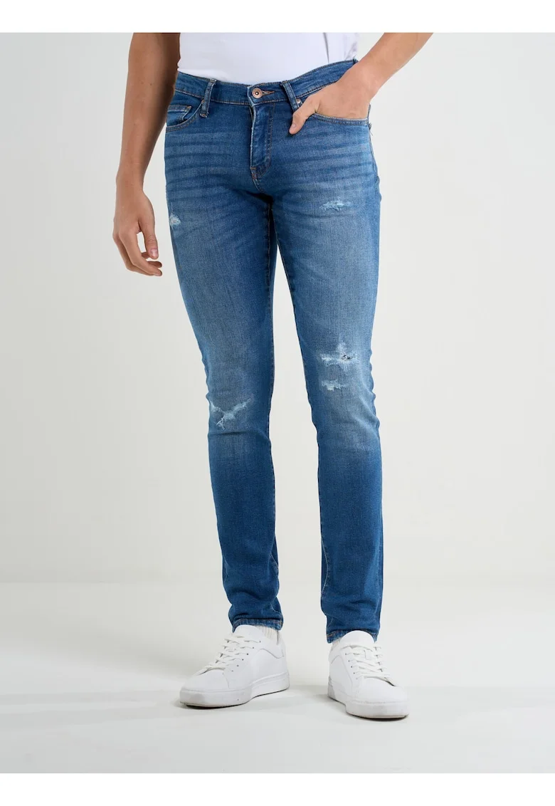 Blugi skinny cu detalii deteriorate Deric