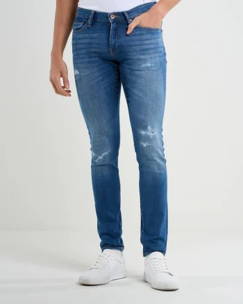Blugi skinny cu detalii deteriorate Deric