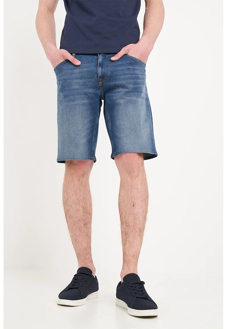 Pantaloni scurti cu design 5 buzunare, Albastru