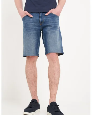 Pantaloni scurti cu design 5 buzunare, Albastru
