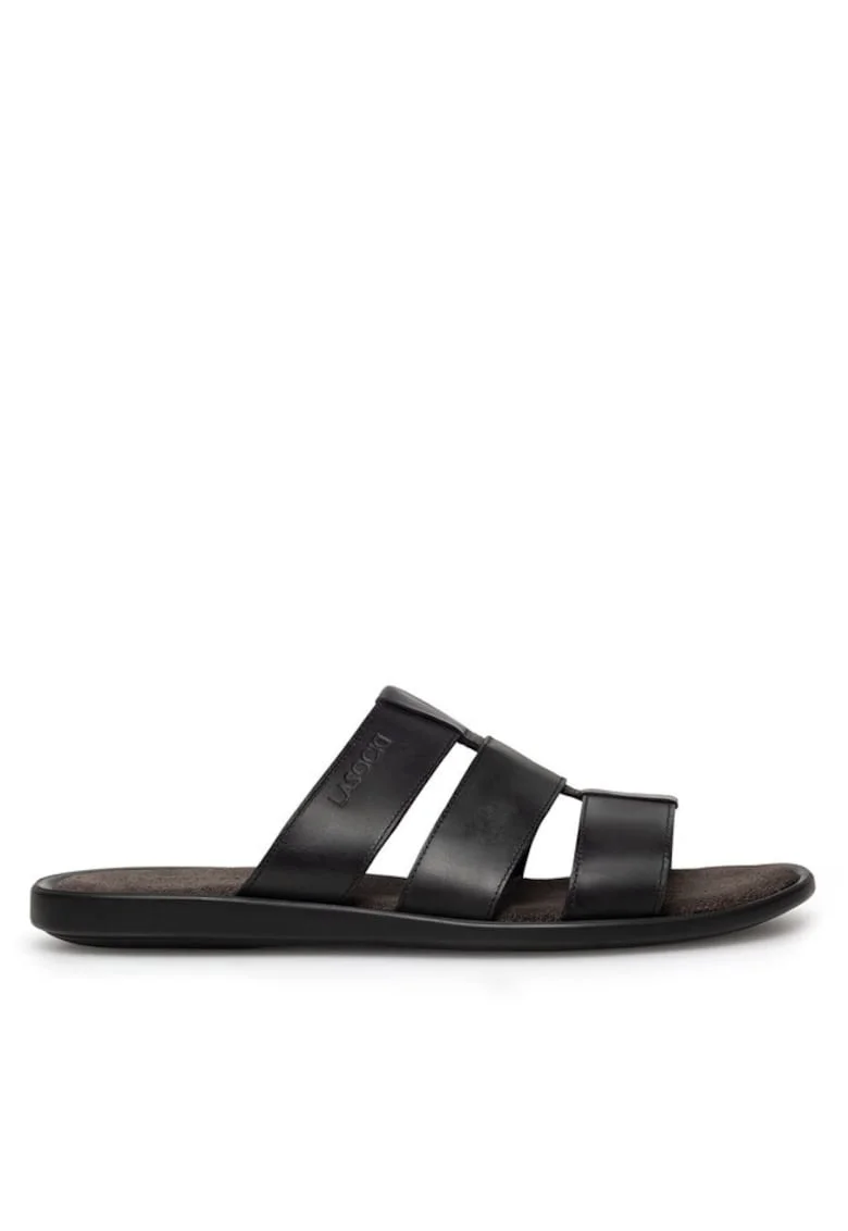 Sandale barbati  din piele naturala, negru, Negru