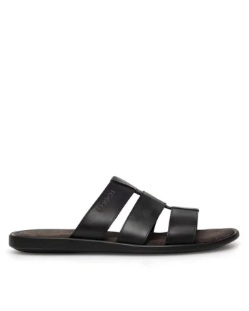 Sandale barbati  din piele naturala, negru, Negru