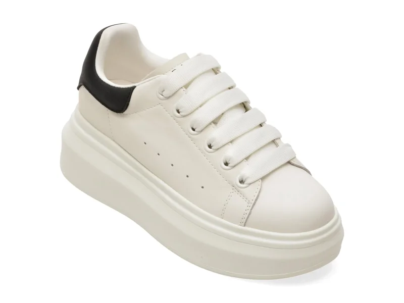 Pantofi sport EPICA albi, 70622, din piele naturala