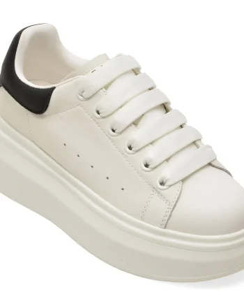 Pantofi sport EPICA albi, 70622, din piele naturala