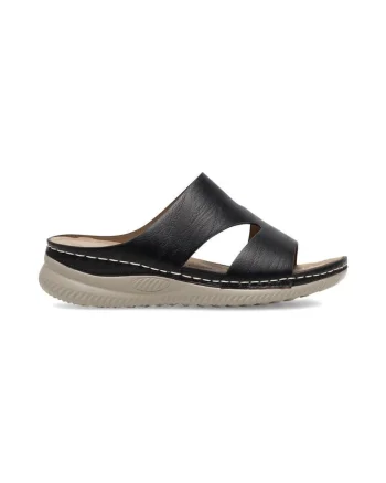 Slapi dama,  590559, Piele ecologica, Negru,