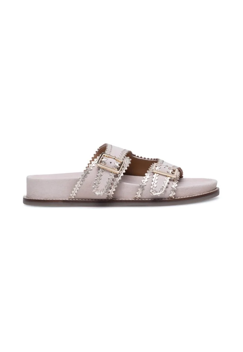 Slapi dama,  590559, Piele naturala, Bej, Bej