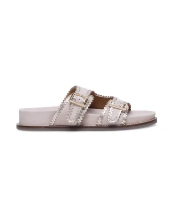 Slapi dama,  590559, Piele naturala, Bej, Bej