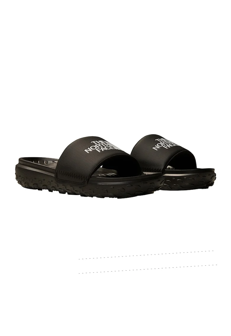 Papuci cu imprimeu logo Never Stop, Negru