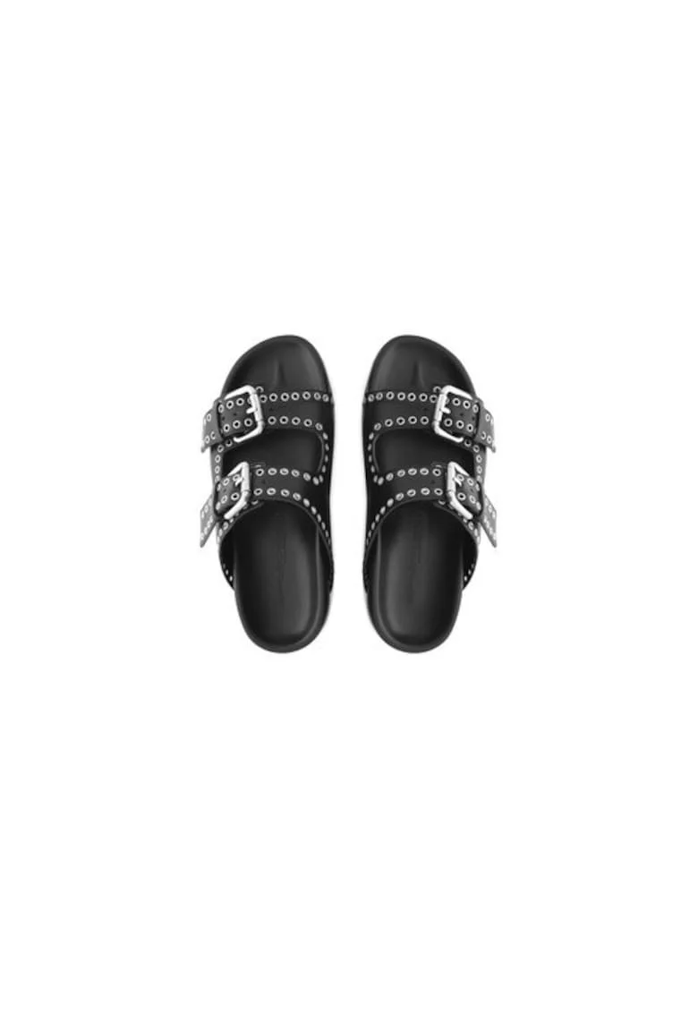 Papuci dama  304878916, Piele naturala, Negru, Negru