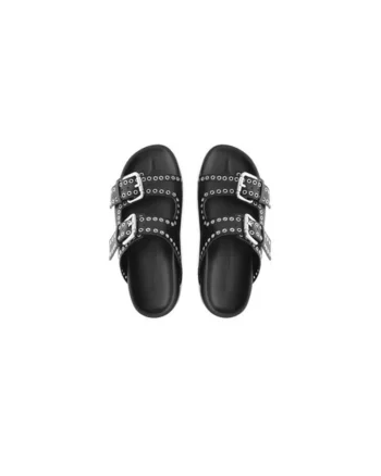 Papuci dama  304878916, Piele naturala, Negru, Negru