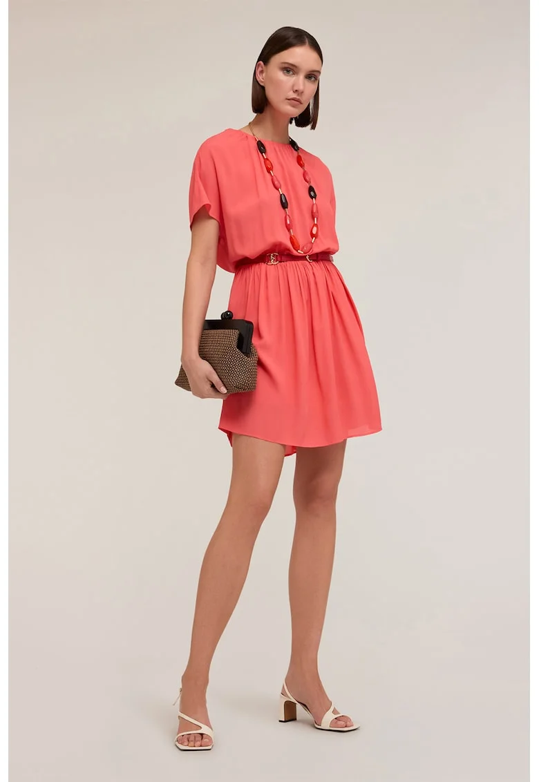Rochie scurta cu maneci scurte, Coral