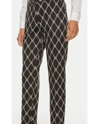 Pantaloni Regular Fit Cu Imprimeu Si Tallie Inalta