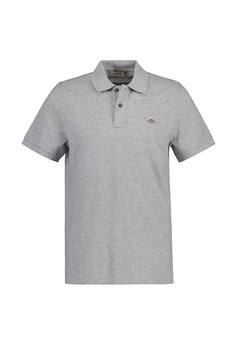 Tricou polo din bumbac pique Shield, Gri