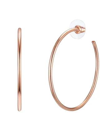 Cercei rotunzi din aur de 14K, Auriu rose
