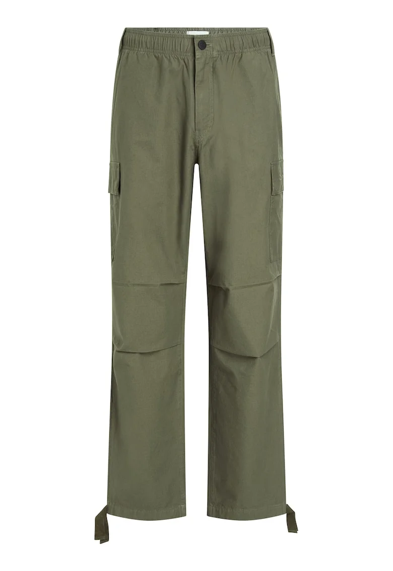Pantaloni cargo din bumbac, Verde feriga