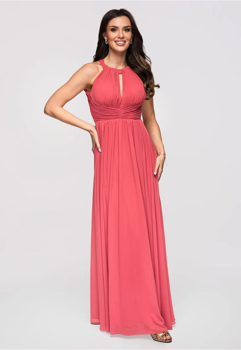 Rochie maxi evazata din chiffon - Pentru Femei, Roz